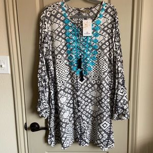 3x tunic top or swimsuit cover